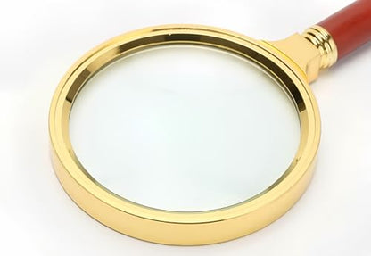 20X HD Magnifying Glass (Full Size-90mm) for Desktop, Collectors, Youth and The Elderly. Free Bonus, (3) Credit Card Sized Magnifiers for Shopping or dosing Medicine ($3.96 Value).