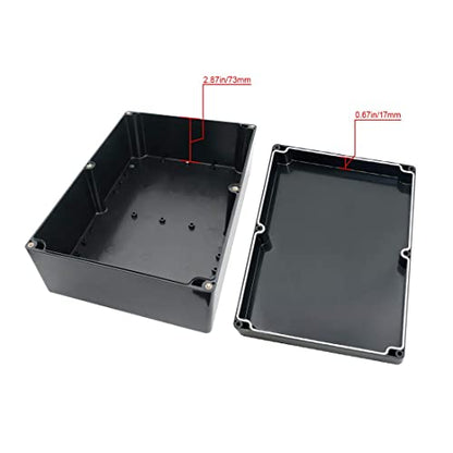LeMotech ABS Plastic Electrical Project Case Power Junction Box, Project Box Black 10.4" x 7.2" x 3.7" (263 x 182 x 95 mm)(Pack of 1) - color: Black (1 pack), size: 10.4" x 7.2" x 3.7"