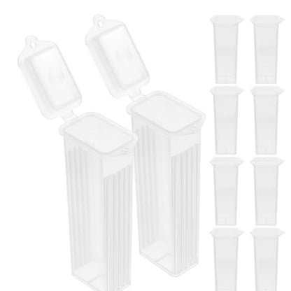Microscope Pathological Slide Storage Case with Slotted Channels Secure Snap Closure Easy-Clean Plastic Mailer 10 Pack 3.42 X 1.06 X 0.70 in