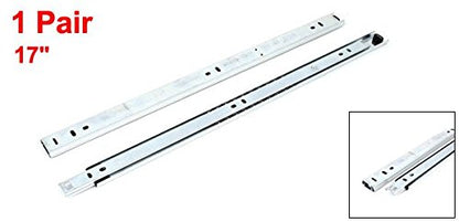 uxcell 17-Inch Drawer Slides, Full Extension Ball Bearing Slide Track Rail 25mm Wide 55lb Capacity 1 Pair
