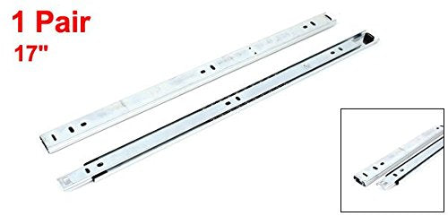 uxcell 17-Inch Drawer Slides, Full Extension Ball Bearing Slide Track Rail 25mm Wide 55lb Capacity 1 Pair