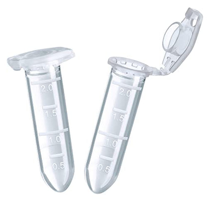 2ml Sterile Microcentrifuge Tubes with Safe-Lock Cap, Pack of 500, Max.RCF15000×G Round Bottom Centrifuge Tubes, PP Material, Molded Graduation 10.3x40.5mm, IN-MT20A - style: 2mL, 500PCS,Sterile