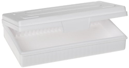 Heathrow Scientific HD15990C White Polypropylene 25 Place Economy Microscope Slide Box, 141mm Length x 92mm Width x 36mm Height - size: 25 Place, style: White