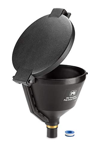 PIG Drum Funnel | Burpless Poly Drum Funnel | for 30 and 55 gal Plastic or Steel Drums w/ 2" NPT | Black | PMB30001-BK - color: Black