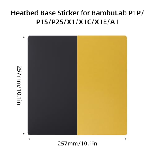 257x257mm Magnettic Base Sticker Compatible with BambuLab P1P/P1S/P2S/X1/X1C/X1E/A1: High Temperature Flexible Surface Heated Bed Cover for Build Plate 3D Printer Accessories
