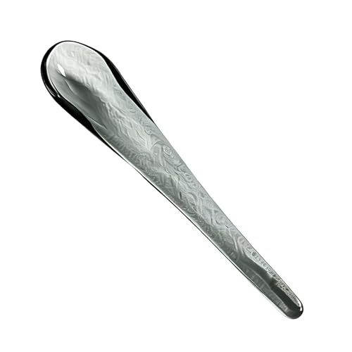 Glass Dessert Spoons 4.8 Inch Transparent Borosilicate Teaspoons Small Coffee Spoon for Espresso Sugar Cake Desserts Soups Tea Parties Family Gatherings (Gray) - color: Gray
