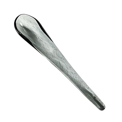 Glass Dessert Spoons 4.8 Inch Transparent Borosilicate Teaspoons Small Coffee Spoon for Espresso Sugar Cake Desserts Soups Tea Parties Family Gatherings (Gray) - color: Gray