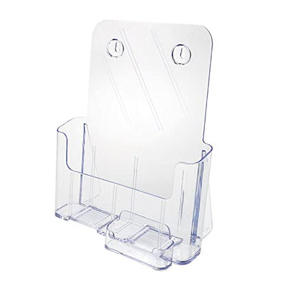 Source One Large Brochure Holder 8.5 x 11 Inches with Business Card Holder - color: Clear, size: 1 Pack