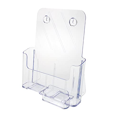 Source One Large Brochure Holder 8.5 x 11 Inches with Business Card Holder - color: Clear, size: 1 Pack