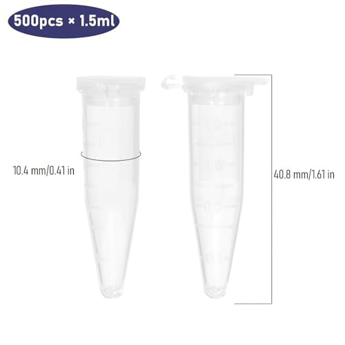 500pcs 1.5ml Microcentrifuge Tubes with Snap Caps