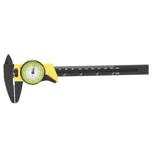 ZJchao Plastic dial Caliper, Plastic DIAL Vernier Caliper Ruler Measure Tool Professional for Measurements (Yellow (Imperial))