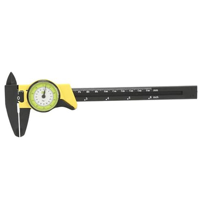 ZJchao Plastic dial Caliper, Plastic DIAL Vernier Caliper Ruler Measure Tool Professional for Measurements (Yellow (Imperial))