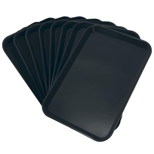 LA MIERE 8Pcs Autoclavable Dental Procedure Tray Lockable Set up Flat Trays Size B (Ritter),Plastic Instrument B-Lok Flat Trays, 13.25 x 9.75X 0.875 Inches (8, Black) - color: Black, size: 8