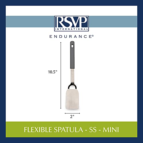 RSVP International Endurance Kitchen Tool Collection Flexible Stainless Steel, Dishwasher Safe, Spatula, Mini - size: Spatula, Mini