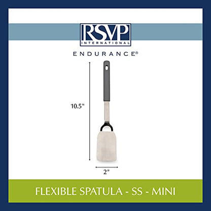 RSVP International Endurance Kitchen Tool Collection Flexible Stainless Steel, Dishwasher Safe, Spatula, Mini - size: Spatula, Mini