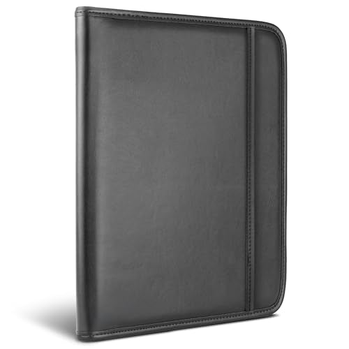 Samsill Professional Padfolio with Secure Zippered Closure, 10.1 Inch Tablet Sleeve, and 8.5 by 11 Inch Notepad, Black, Full Size (70820) - size: Letter - 8.5 x 11 inches, style: Zipper Padfolio
