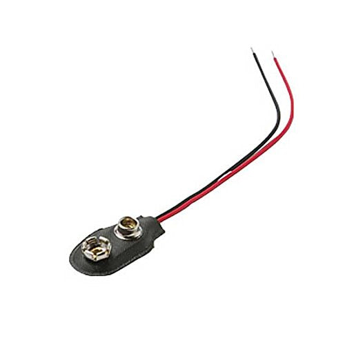 9 Volt Battery Clip Lead Connection Snap 4" Inch Leads Battery Power Connector for New or Replacement Applications, Single