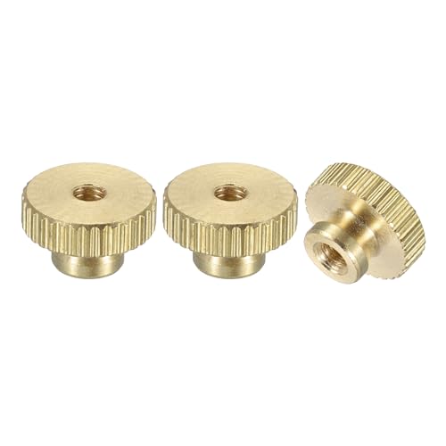 uxcell Knurled Thumb Nuts, 3Pcs M3 x D11mm x H6.5mm Brass High Head Through Hole with Collar High Head Through Hole Round Knobs Fasteners for 3D Printer Parts, Machine Tools - size: M3 x D11mm x H6.5mm