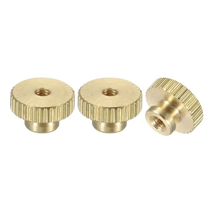 uxcell Knurled Thumb Nuts, 3Pcs M3 x D11mm x H6.5mm Brass High Head Through Hole with Collar High Head Through Hole Round Knobs Fasteners for 3D Printer Parts, Machine Tools - size: M3 x D11mm x H6.5mm
