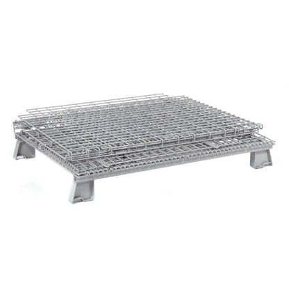 Global Industrial Wire Mesh Folding Open-Top Container, 21 Cu. Ft. Capacity, 5000 Lb Capacity, 40" L x 32" W x 34-1/2"H, Stackable and Collapsible, Gray