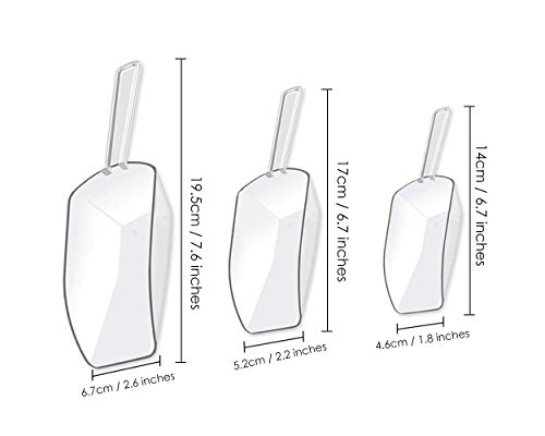 DS DISTINCTIVE STYLE Kitchen Scoops Set - 6 Clear Plastic Scoops with 3 Sizes
