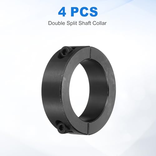 uxcell 4pcs Double Split Shaft Collars 35mm Bore, Two-Piece Clamping Collar 50mm OD 15mm Thickness Carbon Steel Lock Collar Clamp with Set Screws (Black Oxide) - size: 35mm x 50mm x 15mm