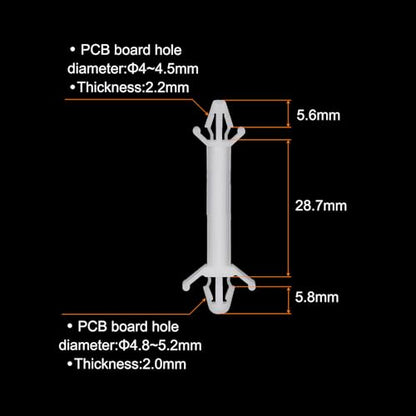 PATIKIL 60PCS PCB Board Isolation Column, Nylon Reverse Locking Circuit Board Clips Standoff Double Head Insulation Bracket Support Height 28.7mm /1.13" - size: 28.7mm /1.13"