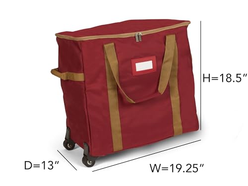 Covermates Rolling Treasurekeeper Storage Bag, 19.25"W x 13"D x 18.5"H, Red - color: Red Heavy Duty Polyester, size: 19.25W x 13D x 18.5H - With Wheels