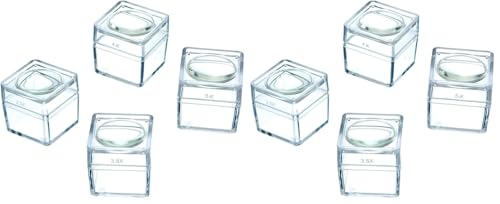 SE 4 Snap-On Magnifier Cubes Set of 4 - Interchangeable Lids with Different Magnifications, Compact for Coins, Specimens, Stones Viewing - MB2345 (Pack of 2) - size: 4 Boxes-4 Lids (Pack of 2)