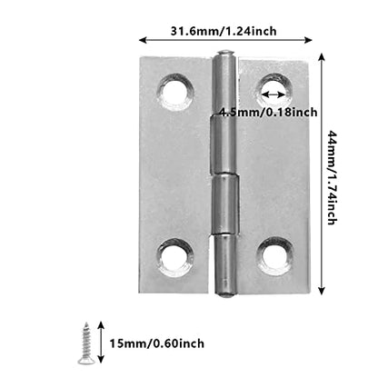 Piutouyar 6Pack 2 Inch Butt Hinge 304 Stainless Steel Mini Hinges - size: 2 Inch