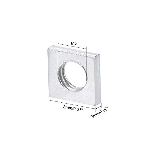 uxcell Square Nuts M5x8mmx2mm Zinc-Plated Metric Coarse Thread Assortment - size: M5x8mmx2mm
