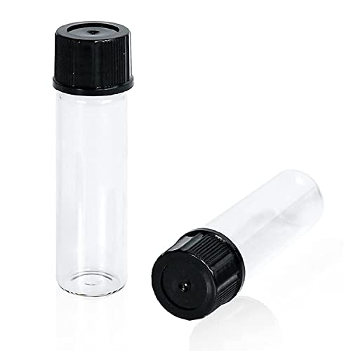 144PCS 2 Dram Clear Borosilicate Glass Liquid Sample Vials with Screw Caps - size: 2 dram