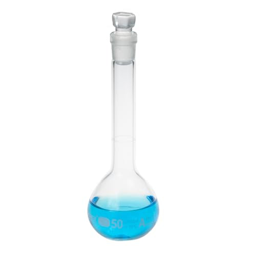 2PCS 50ML Volumetric Flask, Class A, Glass Stopper for Laboratory - color: Clear Glass, size: 50ML