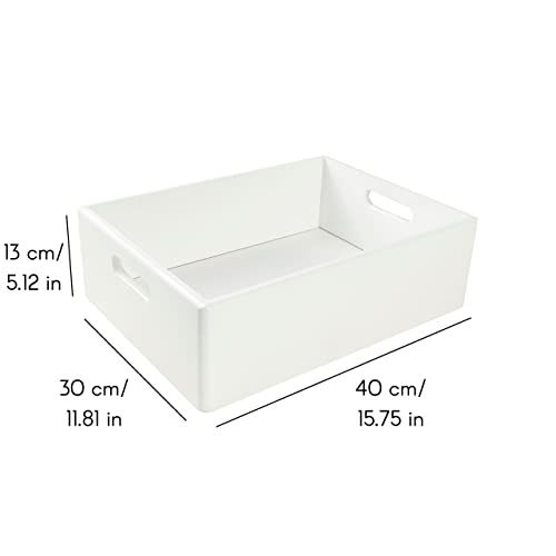 Creative Deco XL White Wooden Crate Nesting Crate Handles - color: White, size: XL