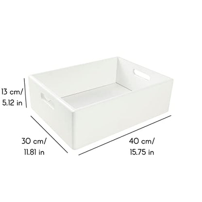 Creative Deco XL White Wooden Crate Nesting Crate Handles - color: White, size: XL