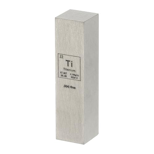 PATIKIL Titanium Cube, 0.5x0.5x2" Ti Density Stick High Density Element Rod Unique Metal Cube Periodic Table of Elements Collections Lab Experiment Teacher Scientific Classes - size: 0.5x0.5x2", style: Titanium