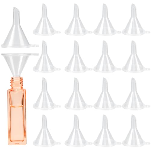 60 Pcs Mini Clear Plastic Funnel, Little Small Funnel Set Kit for Lab Bottles Essential Oils Perfumes Powder Spices Sand Art Capsule Kitchen - color: Clear-60pcs
