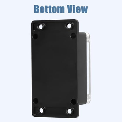 Project Box IP65 Waterproof ABS Plastic Electrical Junction Box with Clear Cover Enclosure with Fixed Ear, Black 3.9"x 2.6"x 1.9"(100x68x50mm)(Pack of 1) - color: 1 pack, size: 3.9"x 2.6"x 1.9"