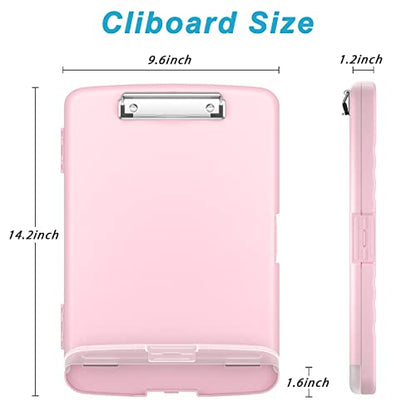 Rimilak Clipboard with Storage, 8.5 x 11'' High Capacity Clip Board, Pink - color: Pink