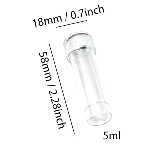 50 Pcs 5ml Graduated Plastic Tube Cryovial Cryogenic Vial Tube Mini Test Tube with Screw Cap