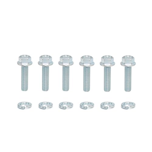 6‑Pack Engine to Transmission Bell Housing Bolts Kit for GM SBC & BBC to TH350,TH400,700R4,200R4 Transmissions,3/8‑16 x 1‑1/2″ Grade 8.8 Flanged Hex Engine‑to‑Trans Fasteners