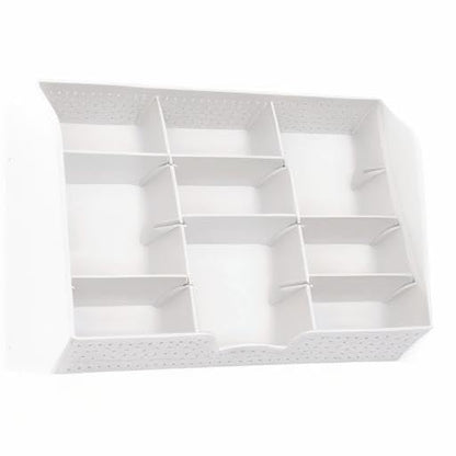 Simple Houseware Drawer Organizer Tray, 9 Adjustable Compartments, White - color: White, size: 1 Pack