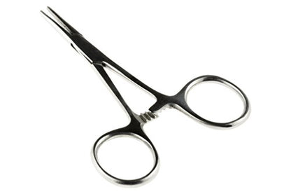 SE 3.5-Inch Stainless Steel Straight Forceps - Self-Locking, Serrated Tip for Precision Grip and Clamping - Perfect for Crafting, Fishing Tasks, Jewelry Making, and More! - 635FS - size: 3-1/2", style: Straight