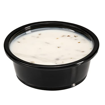 Restaurantware Portion Cups 2000 Pack of 1.5 oz Plastic Black Disposable Condiment Cup Jello Shot Spill-Resistant Sauce Container - color: Black, size: 1.5 oz
