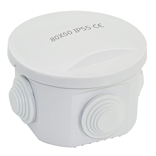 LeMotech Junction Box, ABS Plastic IP55 Water Resistant and Dustproof, Universal Electrical Enclosure, Outdoor and Indoor Project Box D3.1 x H2.4 inch (D80 x H60 mm) - size: D3.1" x H2" (1pc)