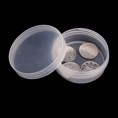 12 Pack 1.69 oz Clear Storage Box Round Organizer (2.64 x 1.02 inch) with Lid for Earplugs Tiny Bead Dices and Other Craft Accessories - size: 50 ml (2.64" x 1.02")