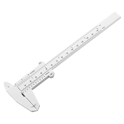 Utoolmart Plastic Vernier Caliper, 150mm Mini Vernier Eyebrow Ruler, Double Scale Plastic Vernier Caliper Measuring Tool, for Eyebrow Stencil Makeup, Jewelry Measuring, White, 3 Pcs - color: 3pcs