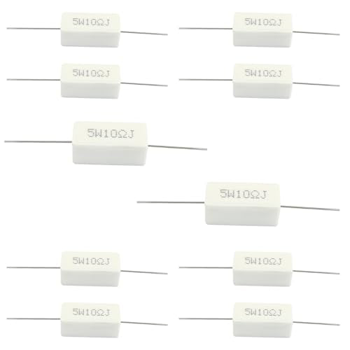 Waziaqoc 10PCS 5W 10 Ohm Ceramic Resistor - style: 5W 10ΩJ