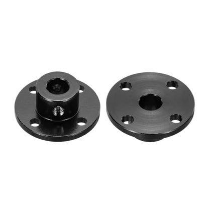 MECCANIXITY 2pcs 8mm Bore Rigid Black Flange Coupling Connector Aluminum - color: Black