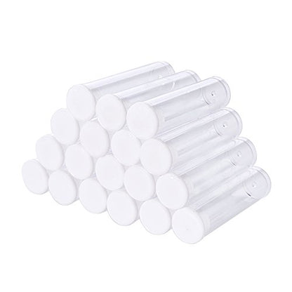 Craftdady 50pcs Transparent Clear Plastic Empty Storage Tubes Bead Container Set Test Bottles Organizers Boxes with Lid, 2.16x0.59 (55x15mm) - color: 50 Tubes, 55x15mm, Clear
